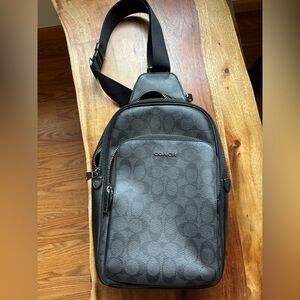 Coach Gray and Black Men's Belt Bag